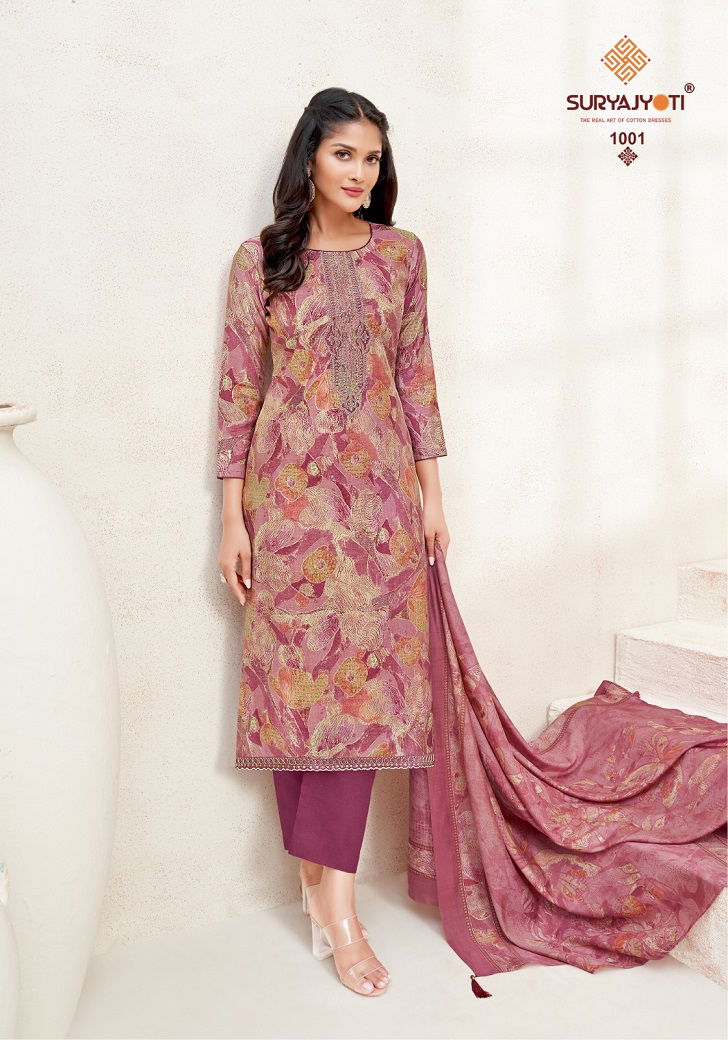 Kora Vol 1 By Suryajyoti Neck Embroidery Designer Dress Material Manufacturers